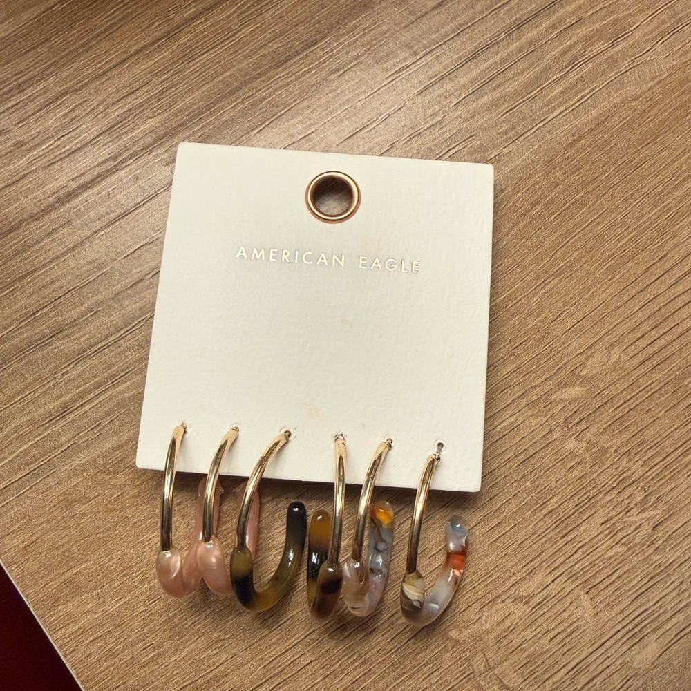 american eagle earrings 3 set